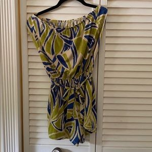 strapless colorful romper